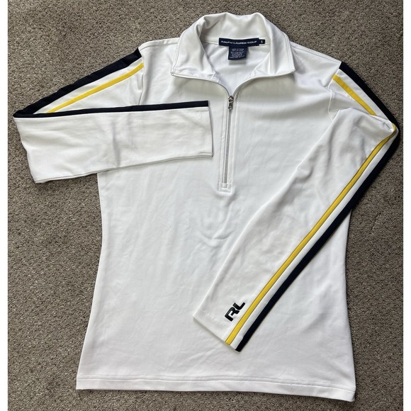 Ralph Lauren Golf Womens Small White Long Sleeve 1/2 Zip Pullover White Solid - Picture 2 of 8